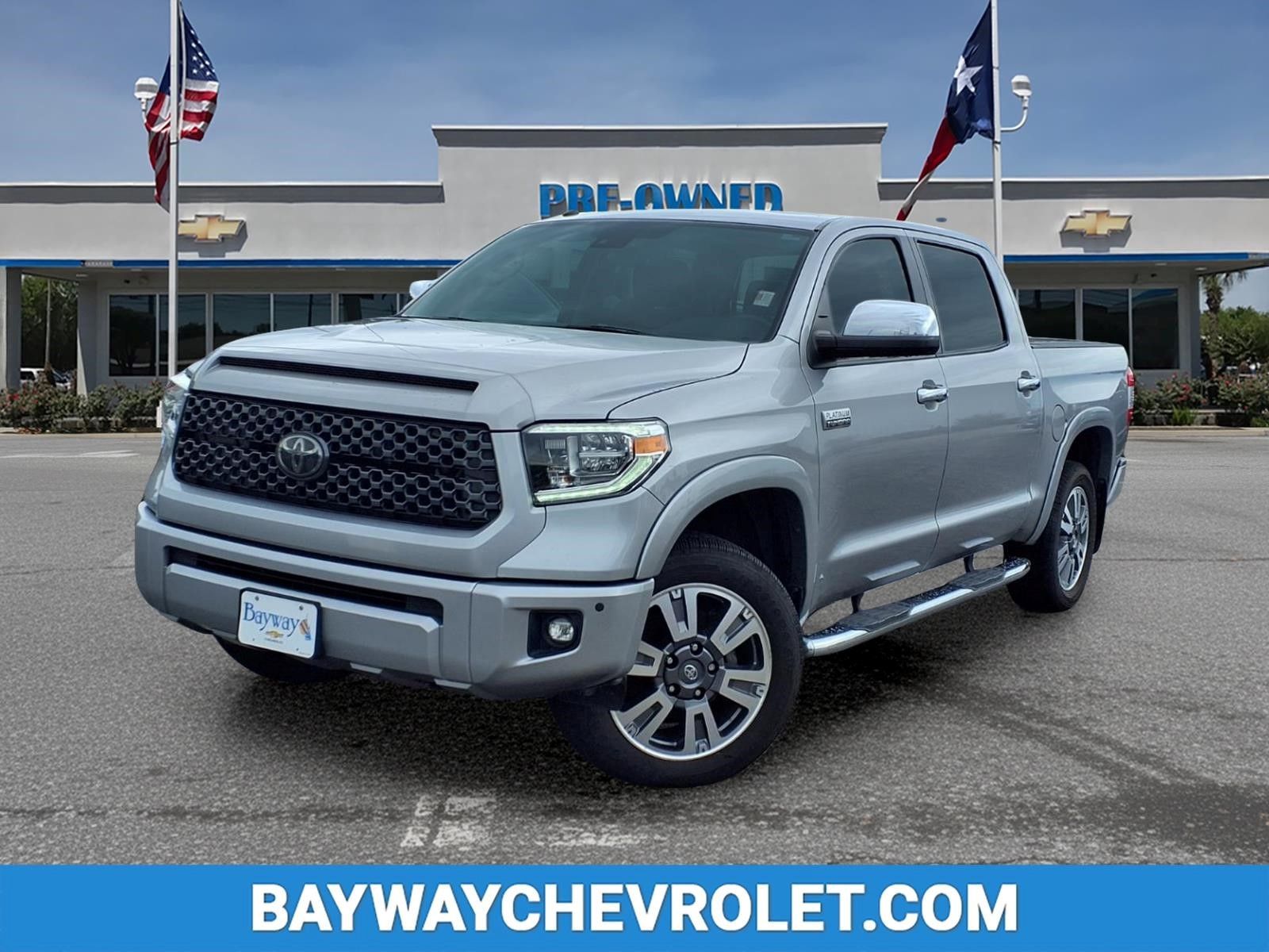 Silver Sky Metallic 2018 Toyota Tundra Platinum CrewMax 5.7L FFV 4WD Pickup Truck Four-Wheel Drive 6-Speed Automatic Overdrive