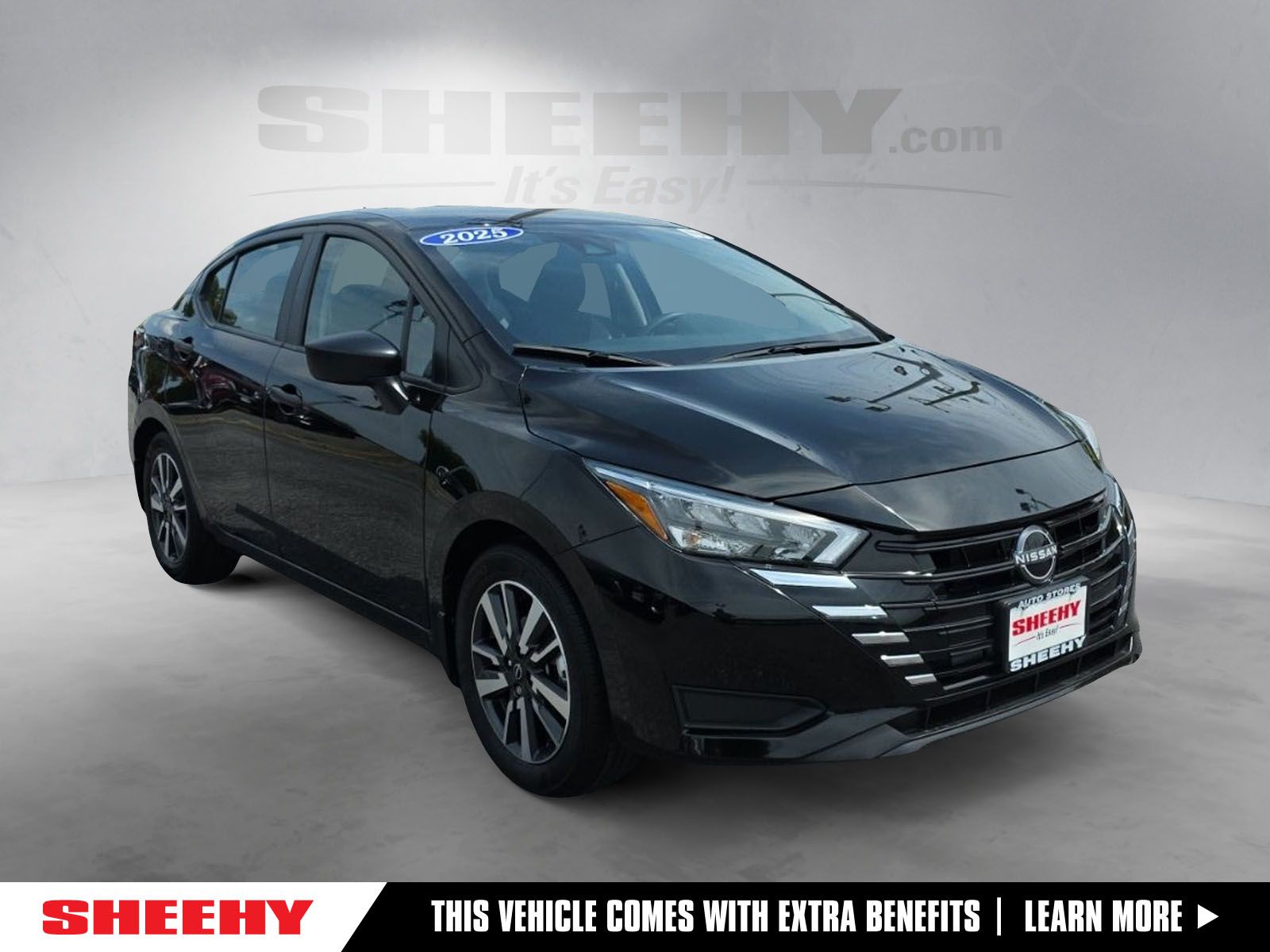 Super Black 2025 Nissan Versa Sedan Front-Wheel Drive Continuously Variable Transmission
