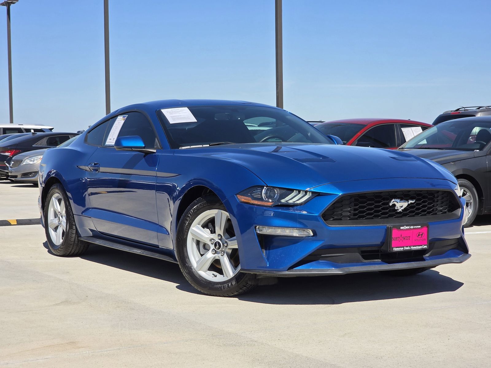 Lightning Blue 2018 Ford Mustang EcoBoost Coupe RWD Coupe Rear-Wheel Drive 6-Speed Manual
