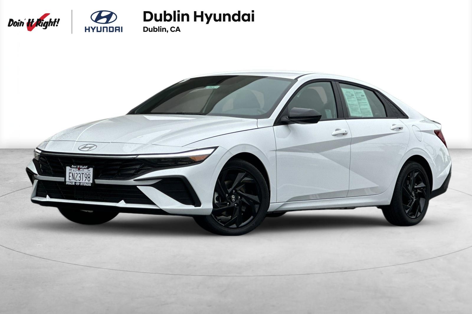 White 2026 Hyundai Elantra Sedan Front-Wheel Drive Continuously Variable Transmission