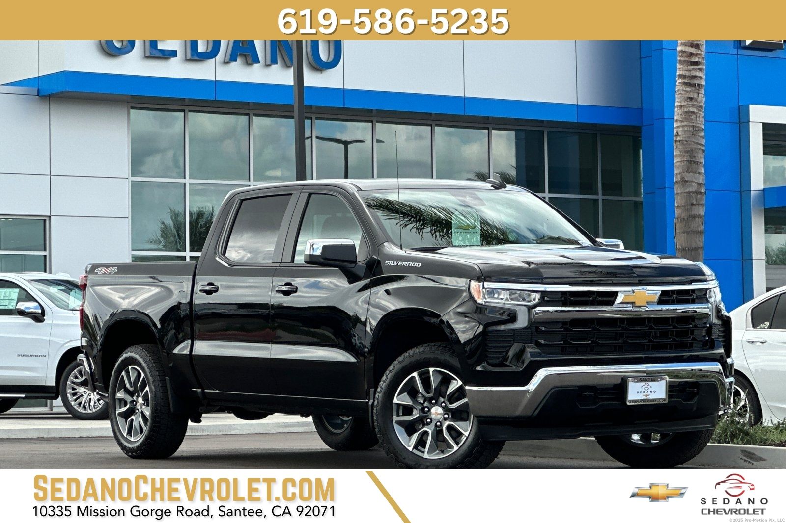 Black 2026 Chevrolet Silverado 1500 LT Crew Cab 4WD Pickup Truck Four-Wheel Drive Automatic