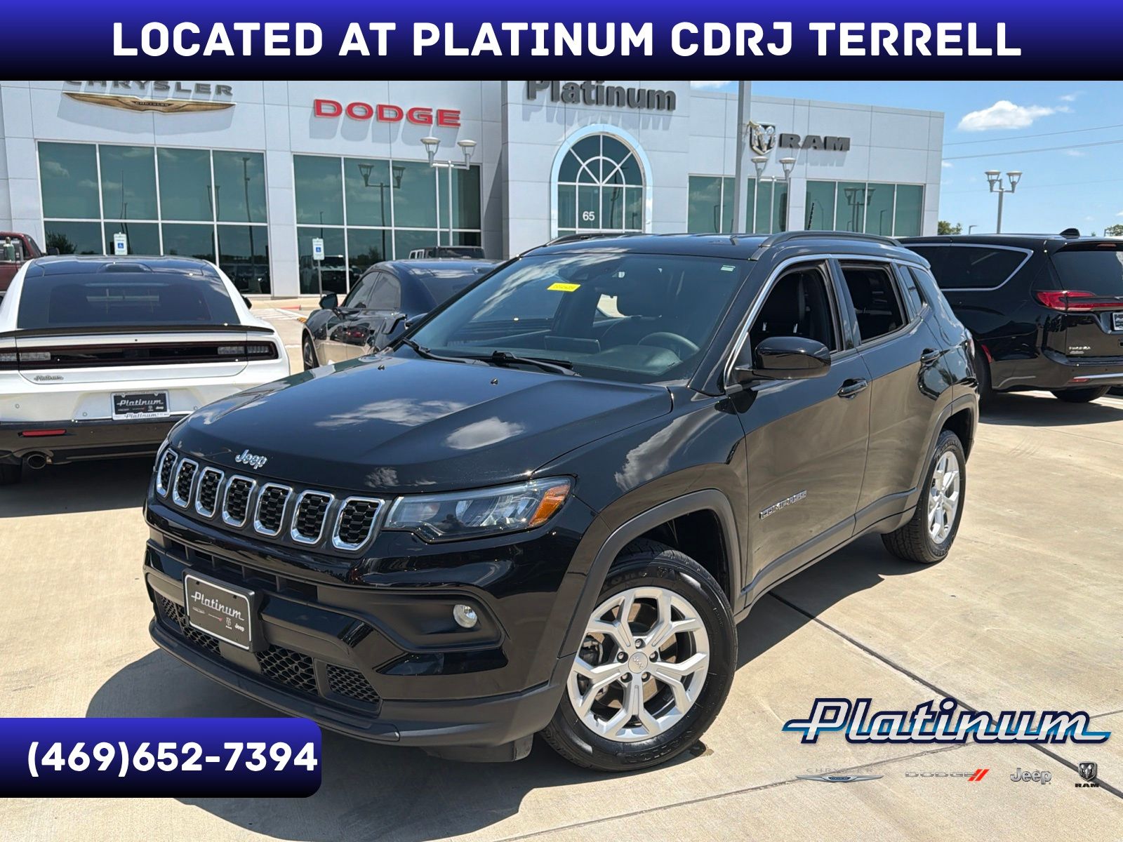 Diamond Black Crystal Pearlcoat 2024 Jeep Compass SUV / Crossover Four-Wheel Drive 8-Speed Automatic