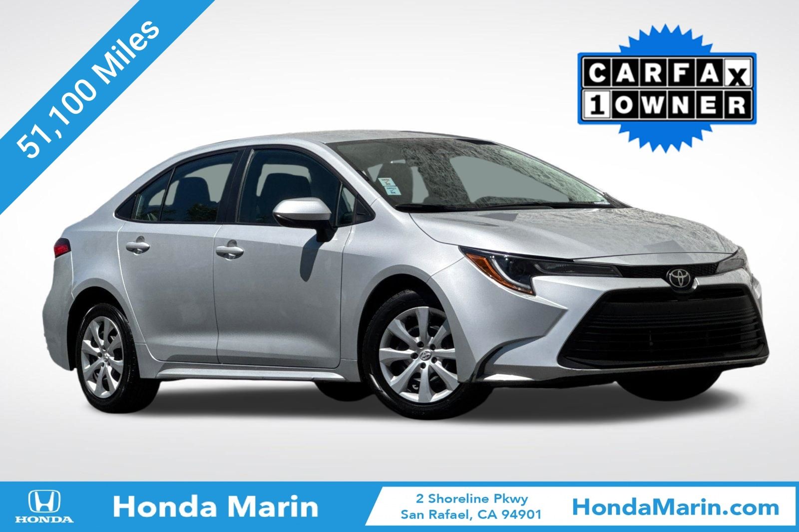 Classic Silver Metallic 2024 Toyota Corolla LE FWD Sedan Front-Wheel Drive Continuously Variable Transmission