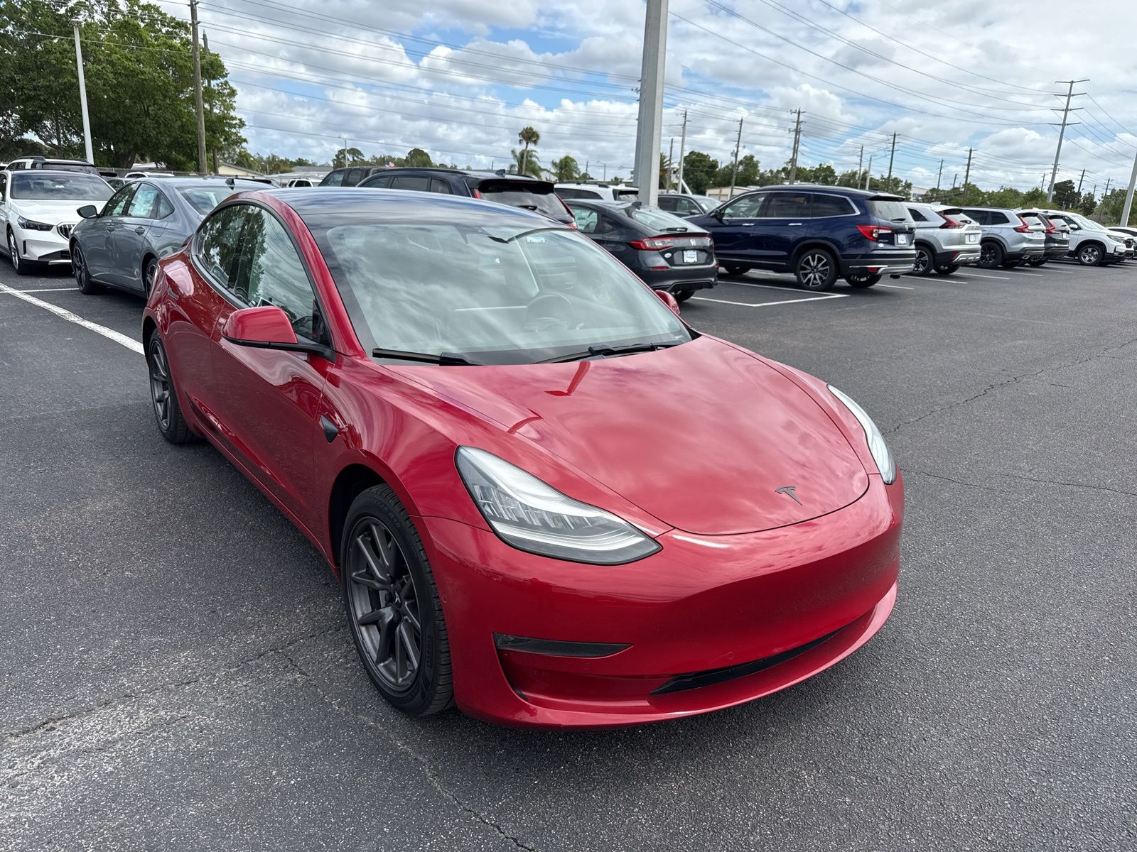 Red Multi-Coat 2018 Tesla Model 3 Long Range AWD Sedan All-Wheel Drive 1-Speed Automatic