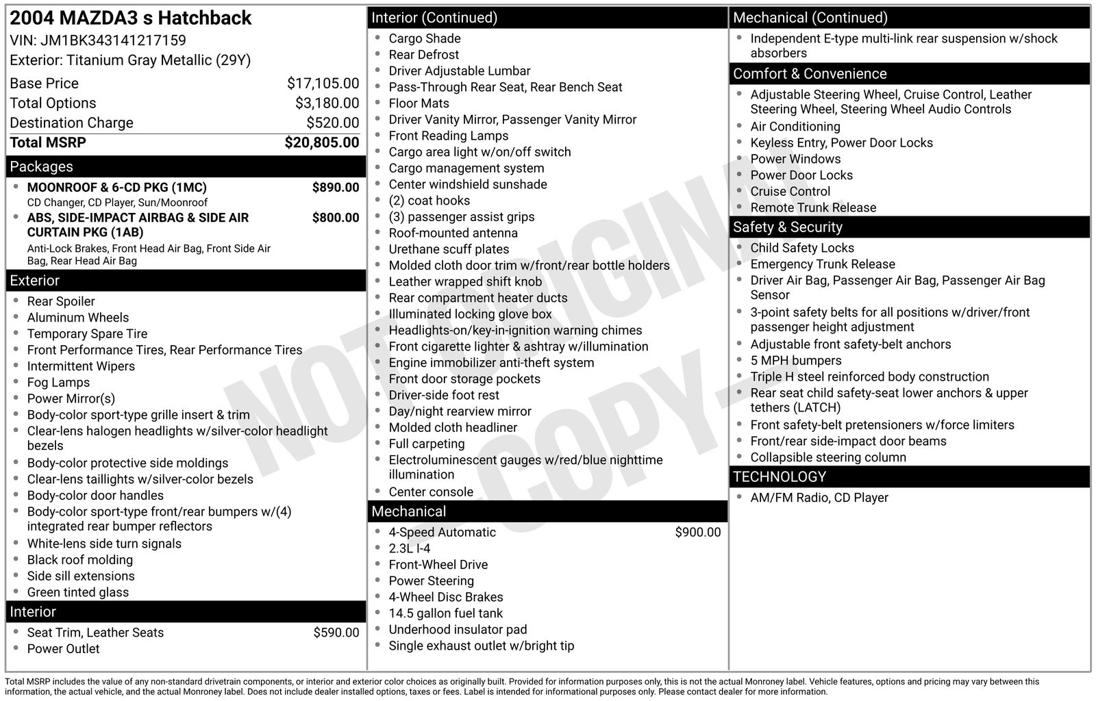 Used Car 2004 Mazda Mazda3  S For Sale Under $10,000 In Austin, Texas
