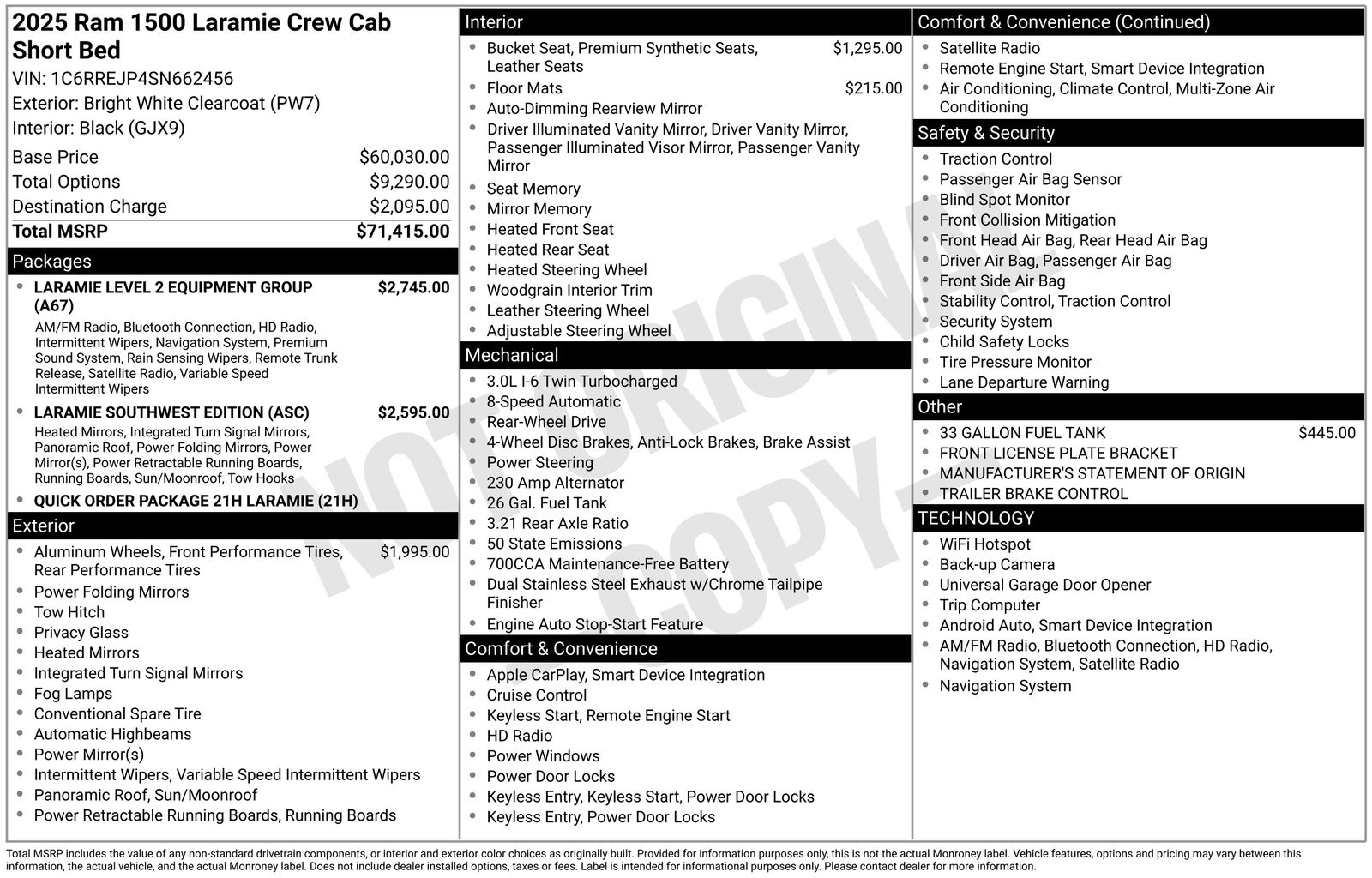 2025 RAM 1500 Laramie Crew Cab RWD