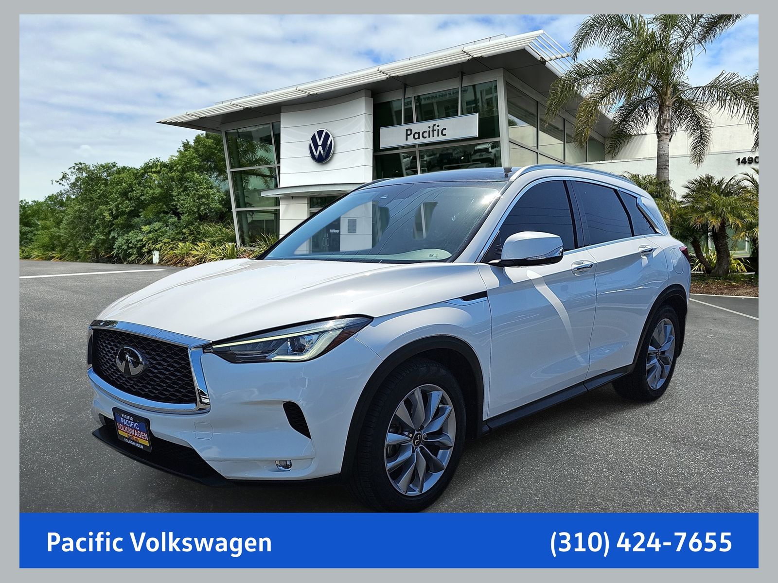 Lunar White 2021 INFINITI QX50 SUV / Crossover Front-Wheel Drive Continuously Variable Transmission