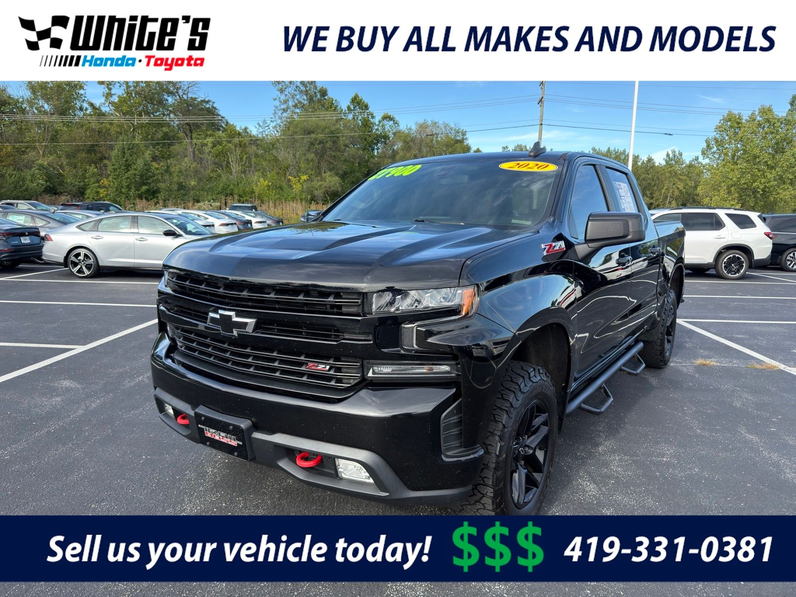 Black 2020 Chevrolet Silverado 1500 Pickup Truck Four-Wheel Drive Automatic