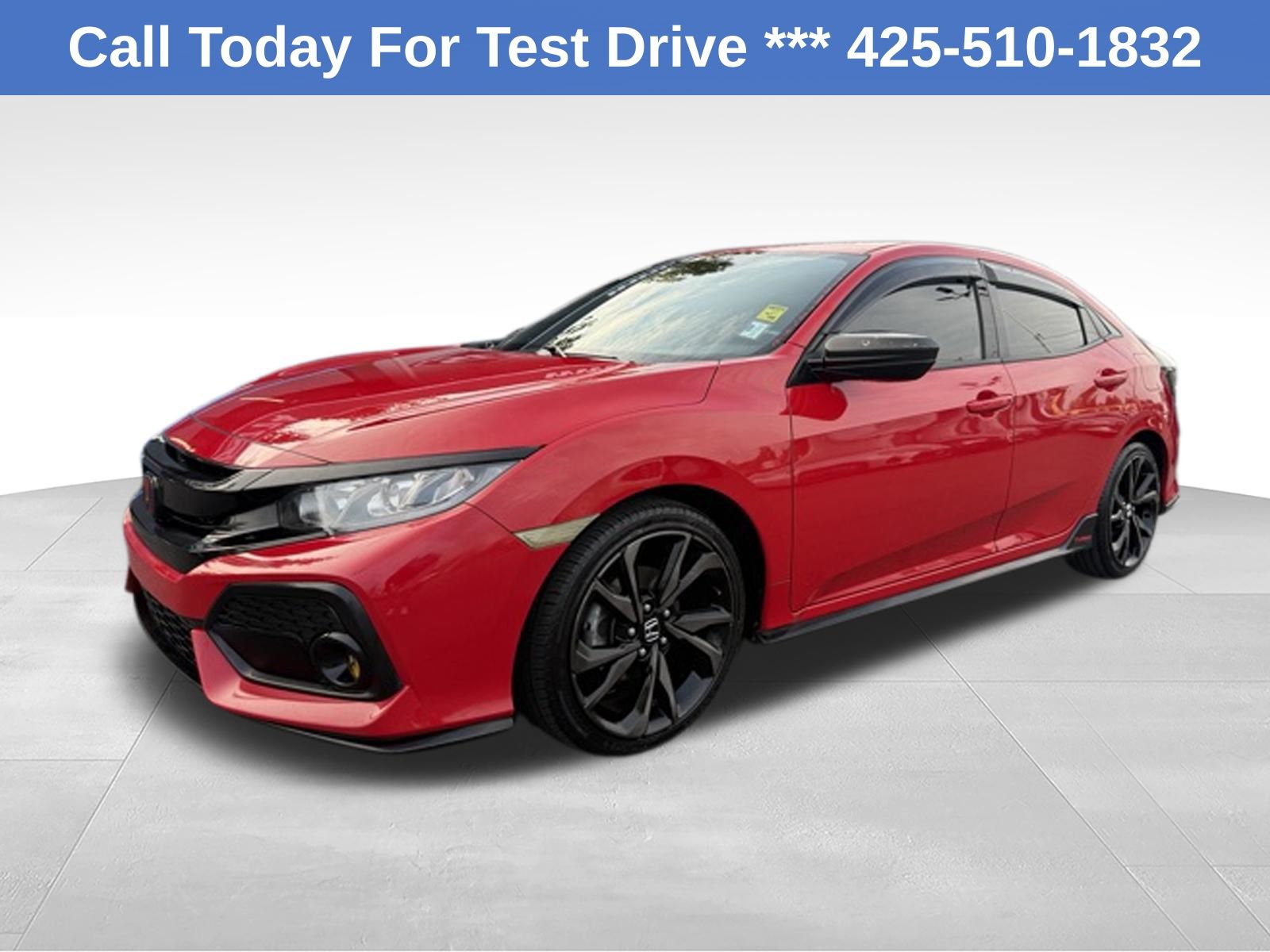 Red 2019 Honda Civic Hatchback Hatchback Front-Wheel Drive Continuously Variable Transmission