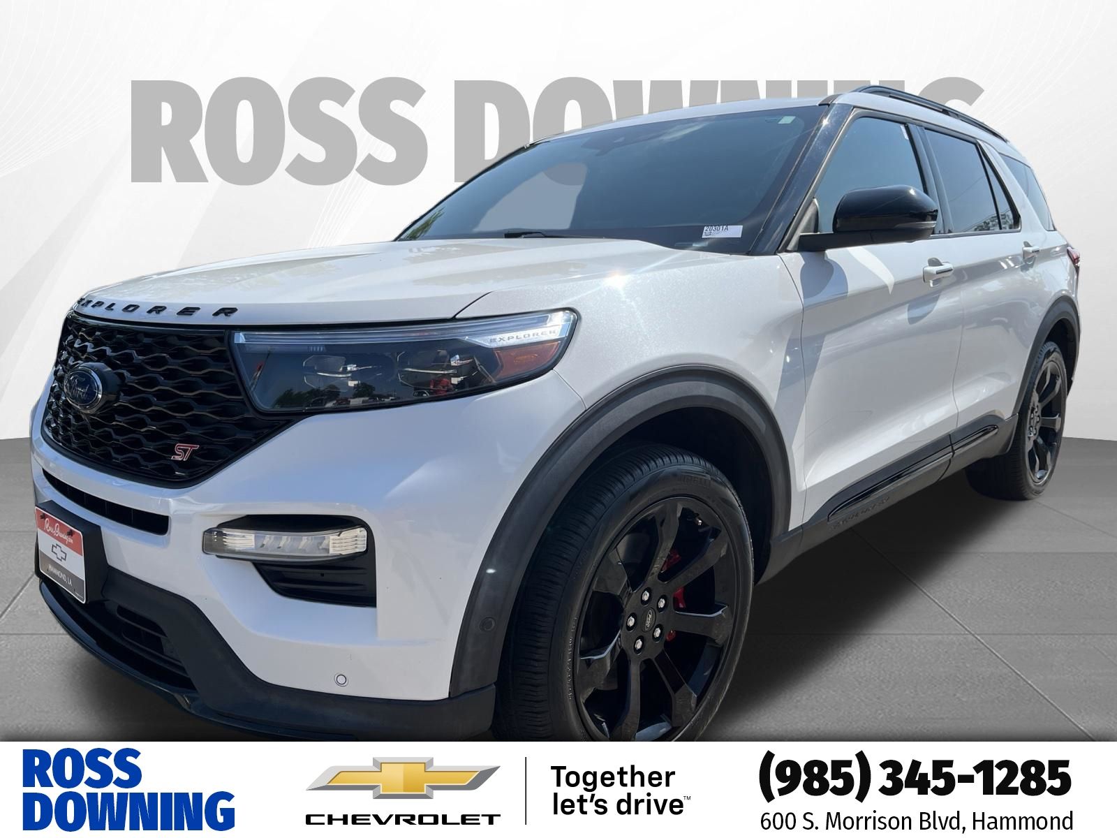 2020 Ford Explorer ST White at Ross Downing Buick GMC