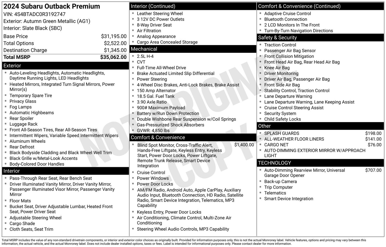 Used Car 2024 Subaru Outback  Premium For Sale Under $30,000 In Austin, Texas
