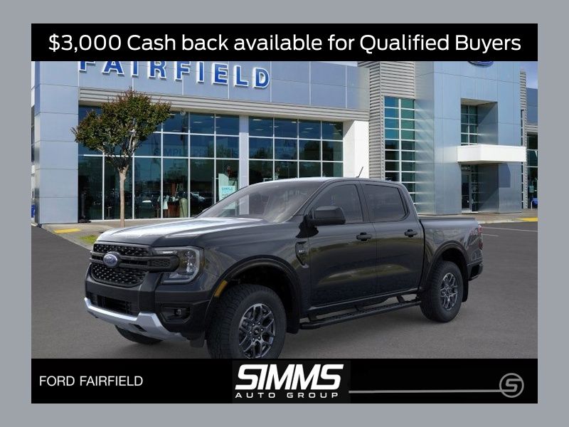 Shadow Black 2025 Ford Ranger XLT SuperCrew 4WD Pickup Truck Four-Wheel Drive Automatic