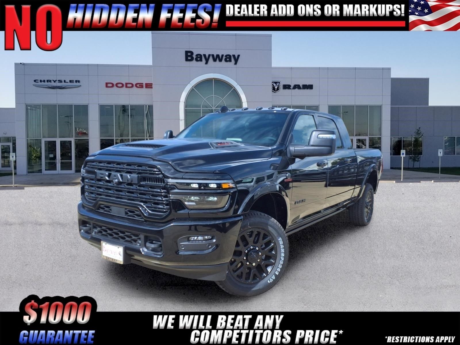 Diamond Black Crystal Pearlcoat 2026 RAM 2500 Pickup Truck Four-Wheel Drive 8-Speed Automatic