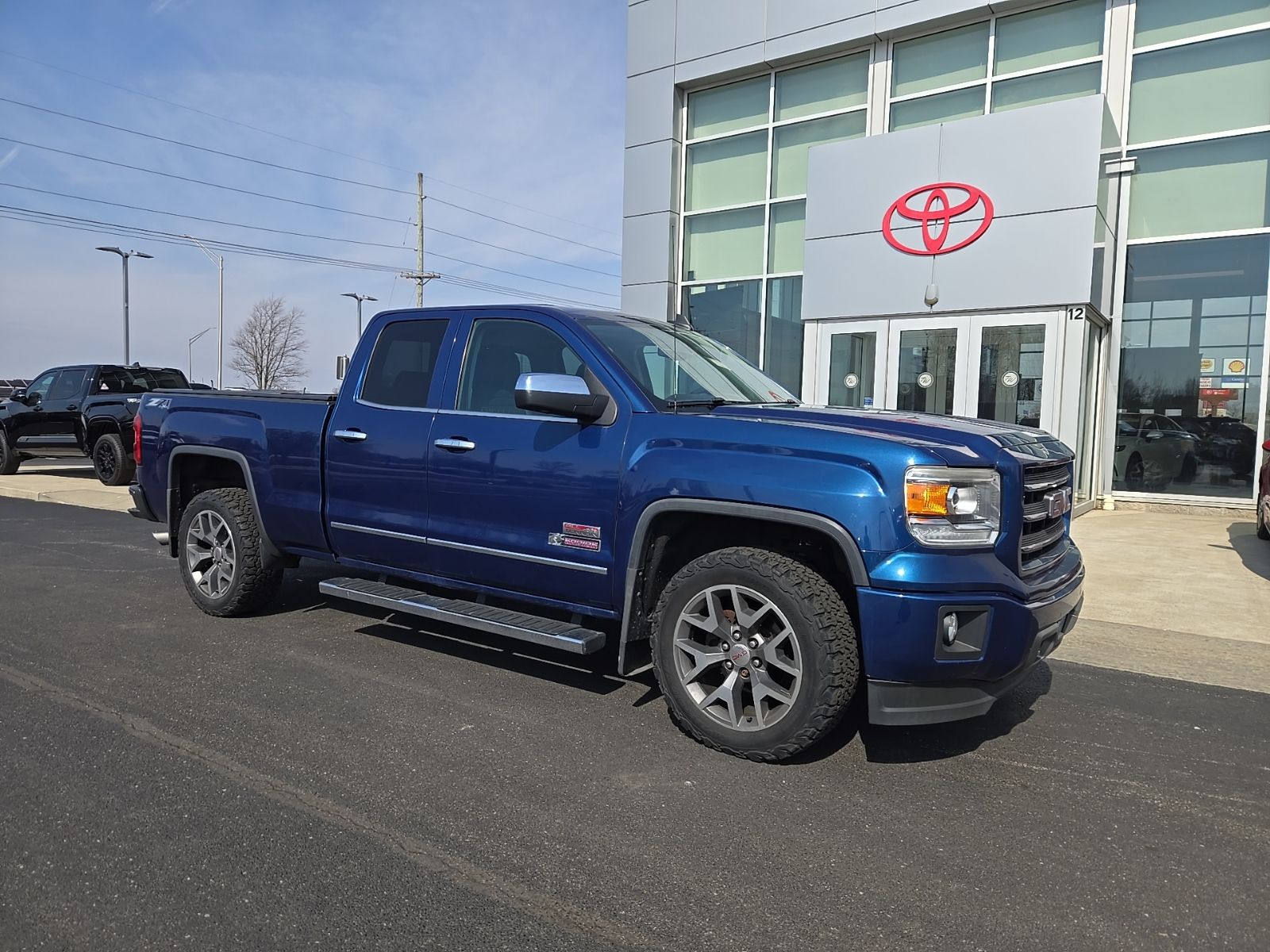 Stone Blue Metallic 2015 GMC Sierra 1500 SLE Double Cab 4WD Pickup Truck Four-Wheel Drive 6-Speed Automatic Overdrive