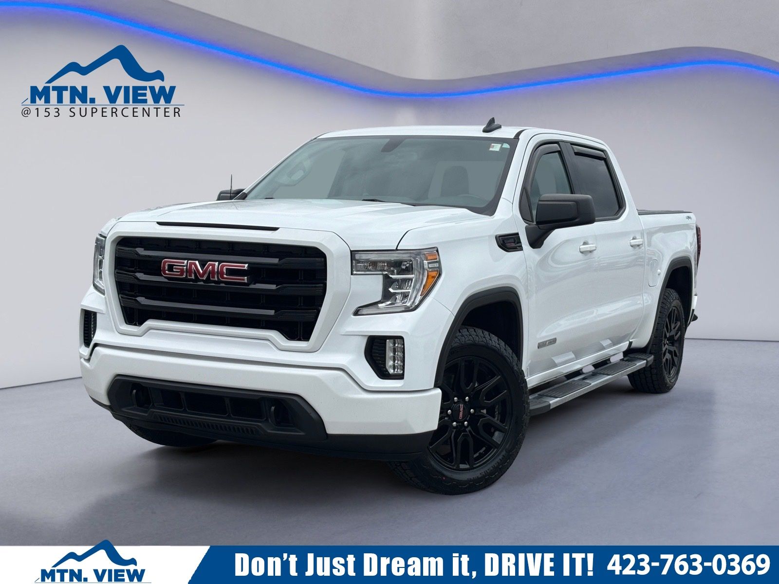 Summit White 2021 GMC Sierra 1500 Elevation Crew Cab 4WD Pickup Truck Four-Wheel Drive Automatic