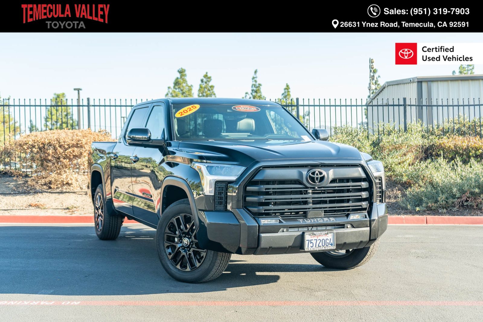 Midnight Black Metallic 2025 Toyota Tundra Pickup Truck Four-Wheel Drive Automatic