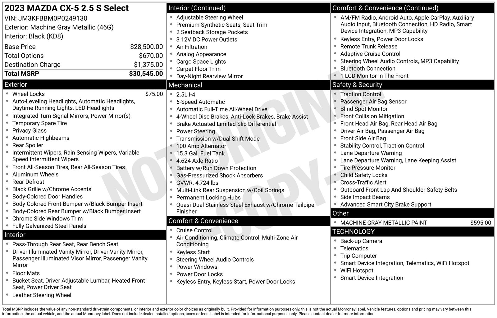 Used Car 2023 Mazda Cx-5  2.5 S Select Package For Sale Under $25,000 In Austin, Texas