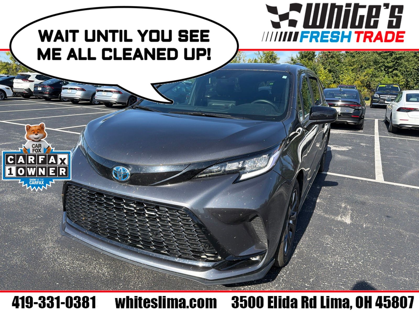 Gray 2025 Toyota Sienna Minivan Front-Wheel Drive Continuously Variable Transmission