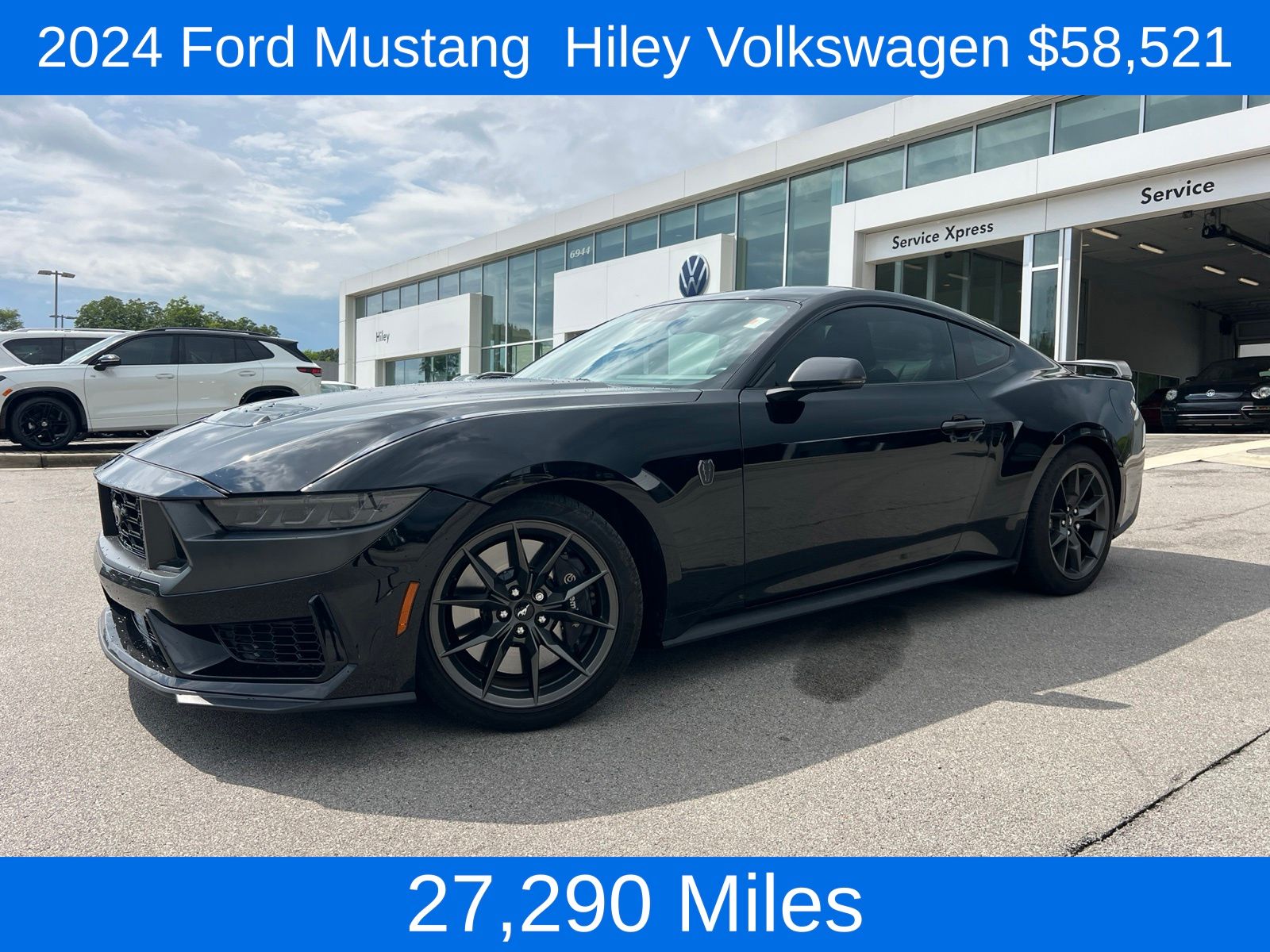 Shadow Black 2024 Ford Mustang Coupe Rear-Wheel Drive 6-Speed Manual