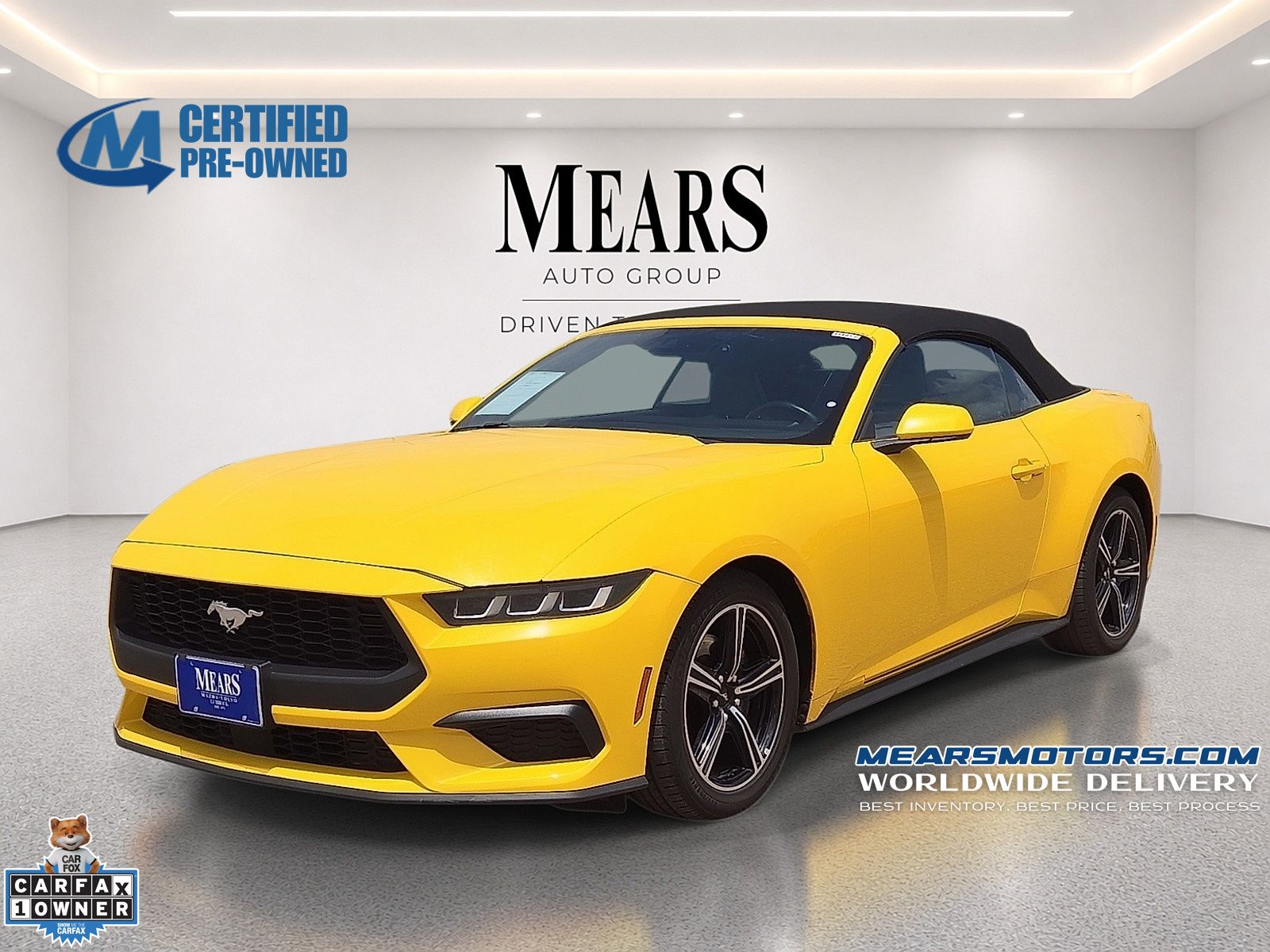 Yellow Splash Metallic Tri-coat 2024 Ford Mustang Convertible Rear-Wheel Drive Automatic