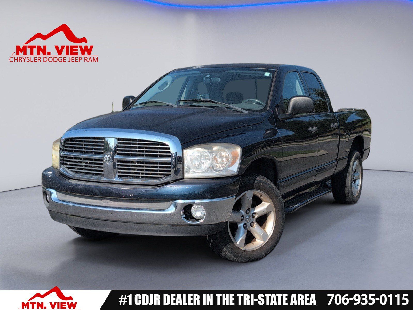 Patriot Blue Pearl 2007 Dodge RAM 1500 Pickup Truck Four-Wheel Drive 5-Speed Automatic