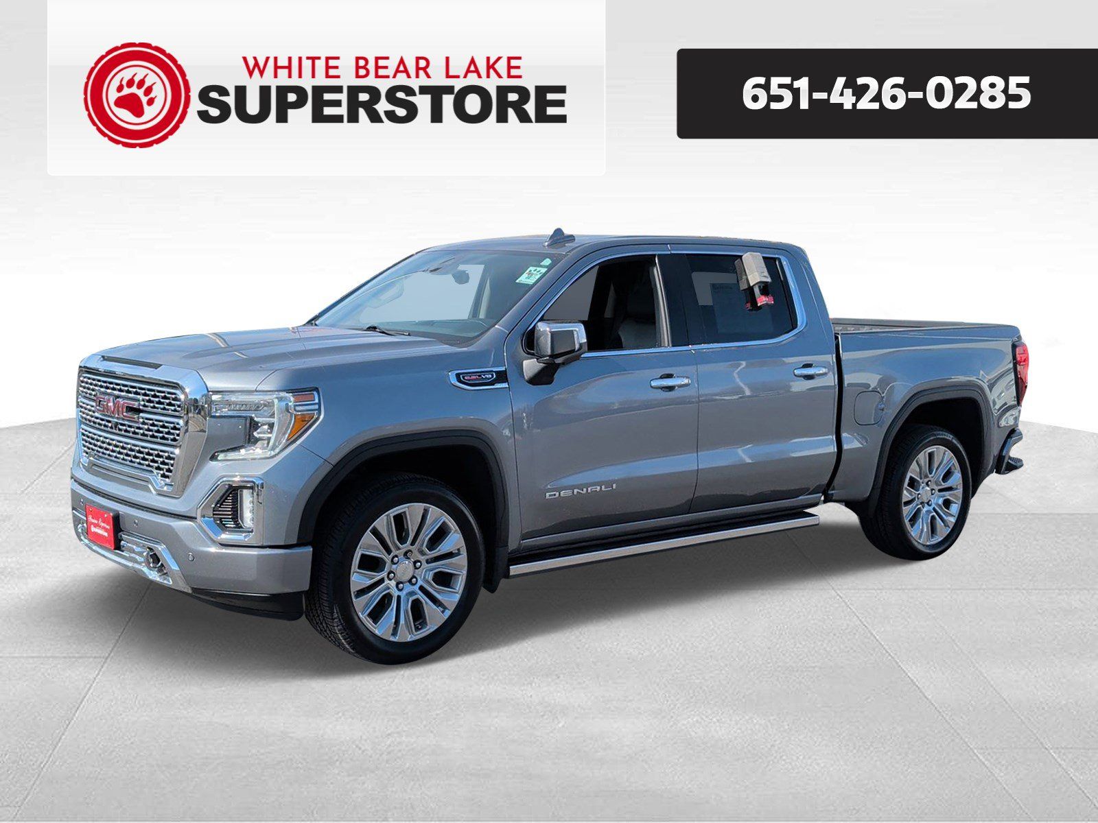 Gray (Steel Metallic) 2021 GMC Sierra 1500 Denali Crew Cab 4WD Pickup Truck Four-Wheel Drive Automatic