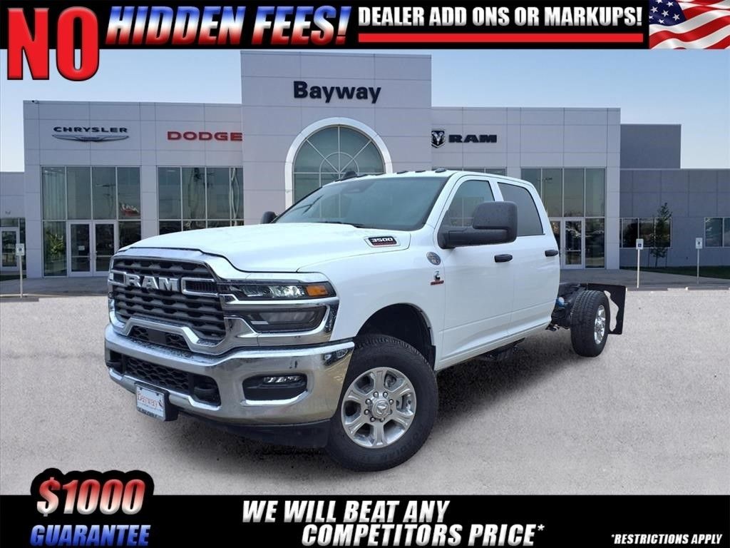 Bright White Clearcoat 2026 RAM 3500 Chassis Tradesman Crew Cab LB 4WD Pickup Truck Four-Wheel Drive 8-Speed Automatic