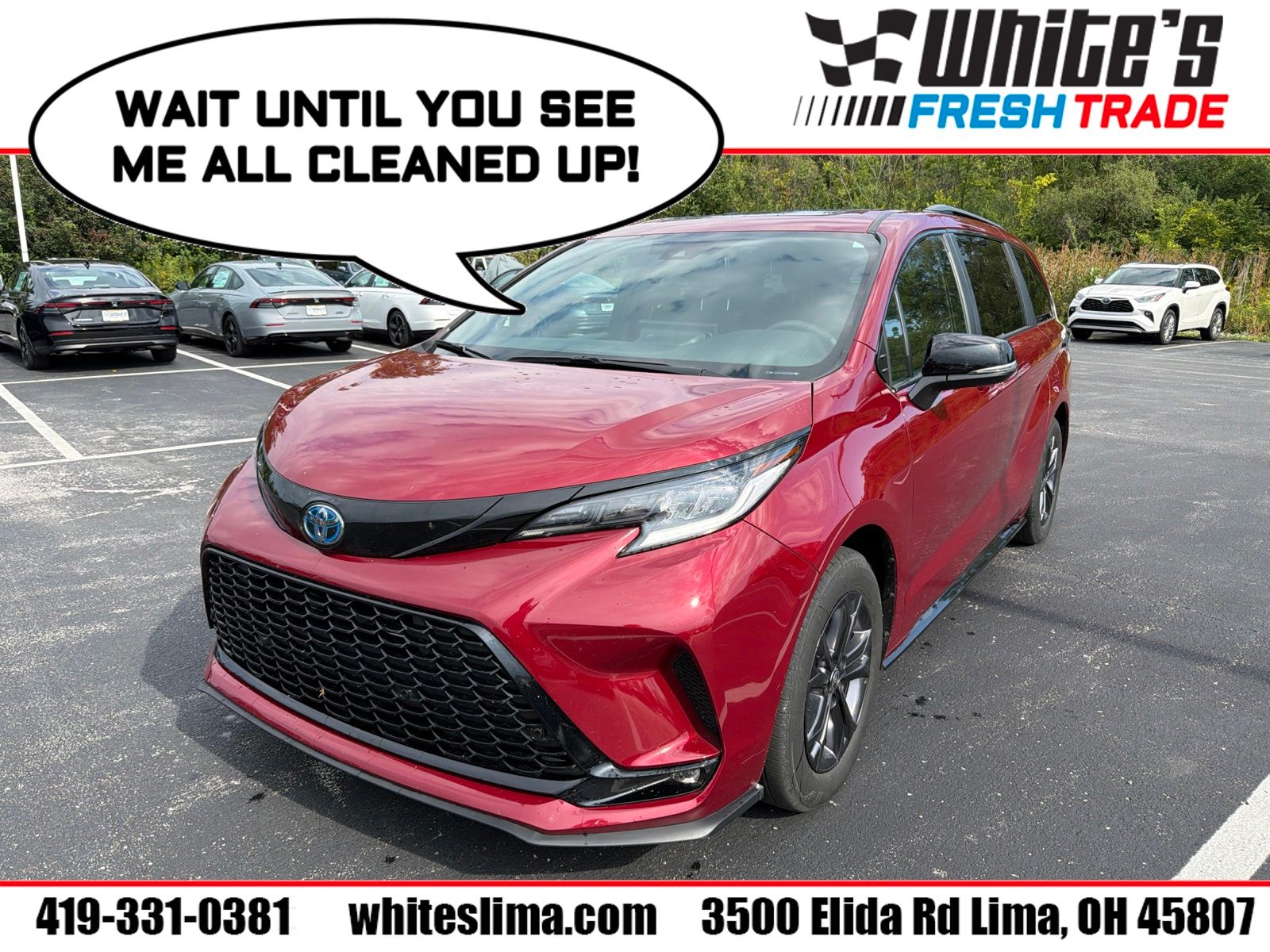 Red (Ruby Flare Pearl) 2025 Toyota Sienna Minivan All-Wheel Drive Continuously Variable Transmission