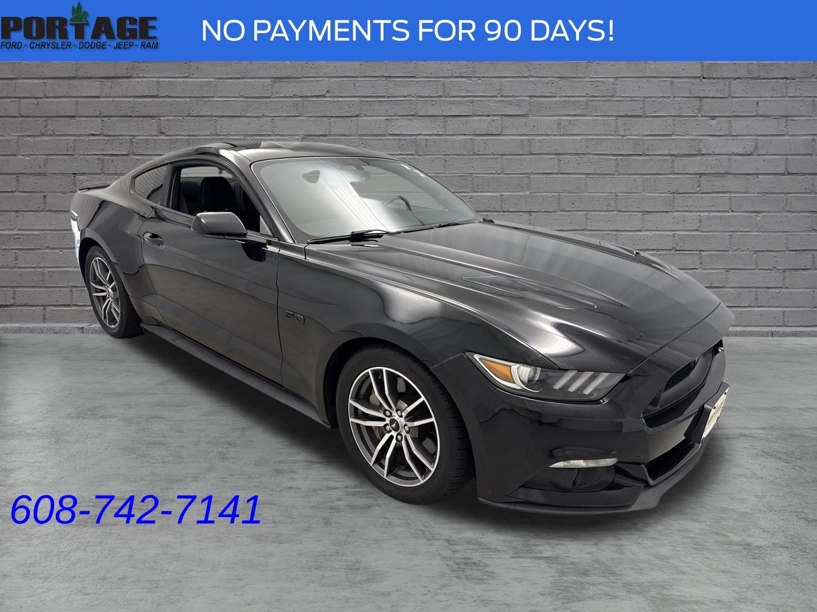 Black 2015 Ford Mustang Coupe Rear-Wheel Drive 6-Speed Manual