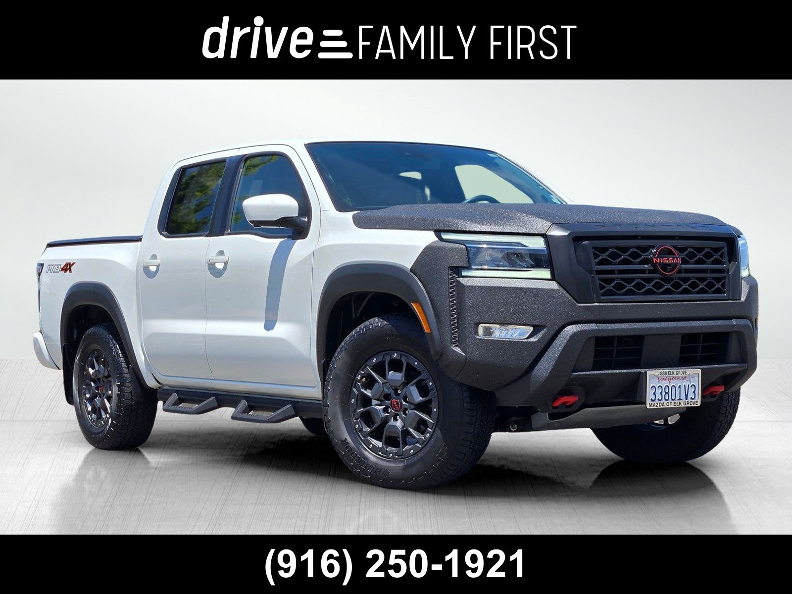 Glacier White 2023 Nissan Frontier Pickup Truck Four-Wheel Drive 9-Speed Automatic