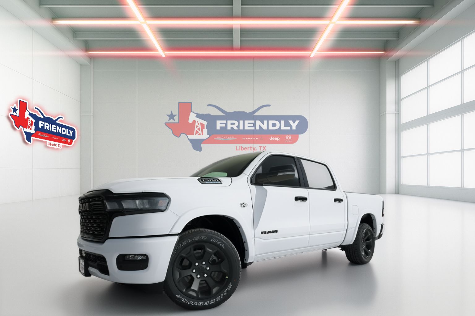Bright White Clearcoat 2026 RAM 1500 Pickup Truck Four-Wheel Drive 8-Speed Automatic