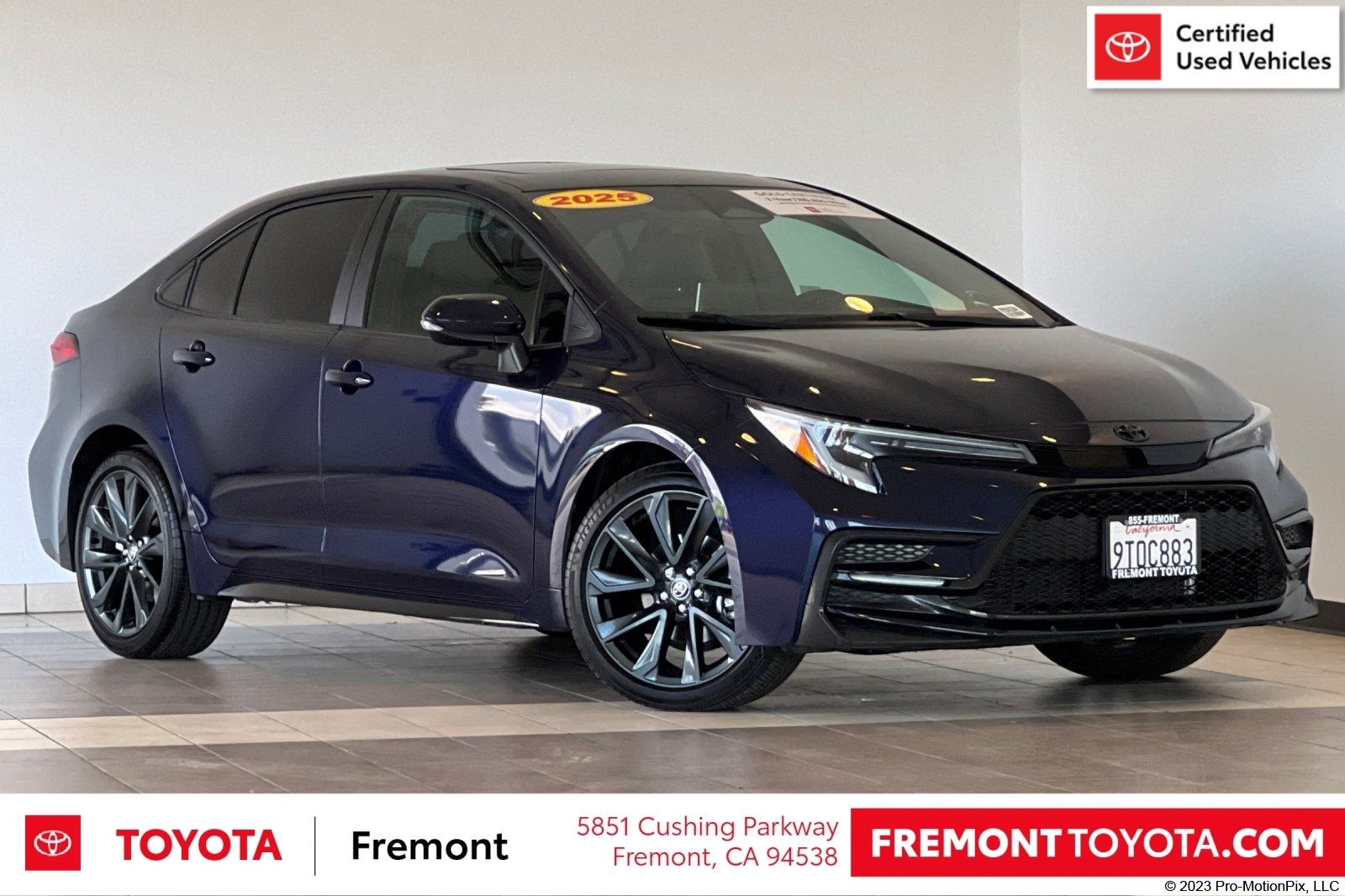 Blueprint/Midnight Black Metallic 2025 Toyota Corolla XSE FWD Sedan Front-Wheel Drive Continuously Variable Transmission