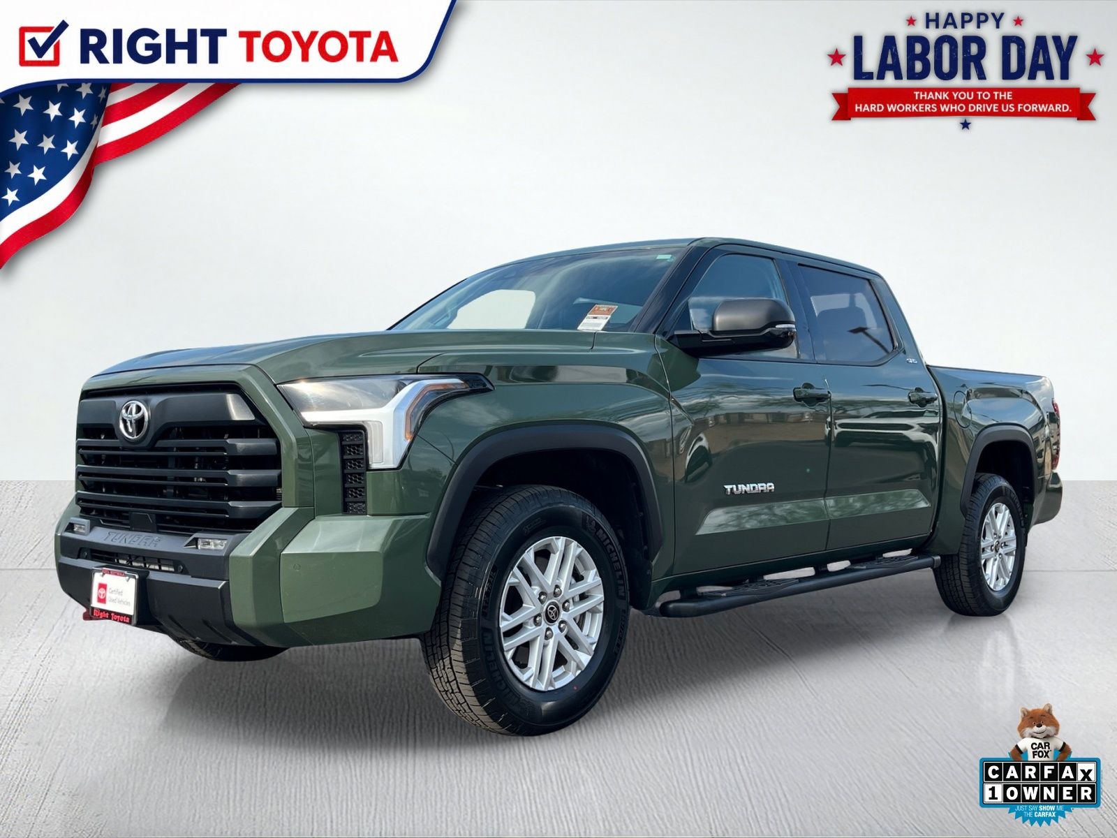 Army Green 2022 Toyota Tundra Pickup Truck Four-Wheel Drive Automatic