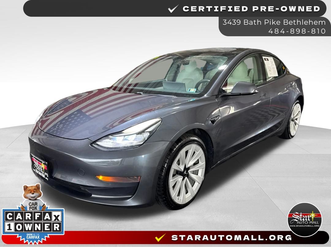 Gray 2021 Tesla Model 3 Sedan Rear-Wheel Drive 1-Speed Automatic