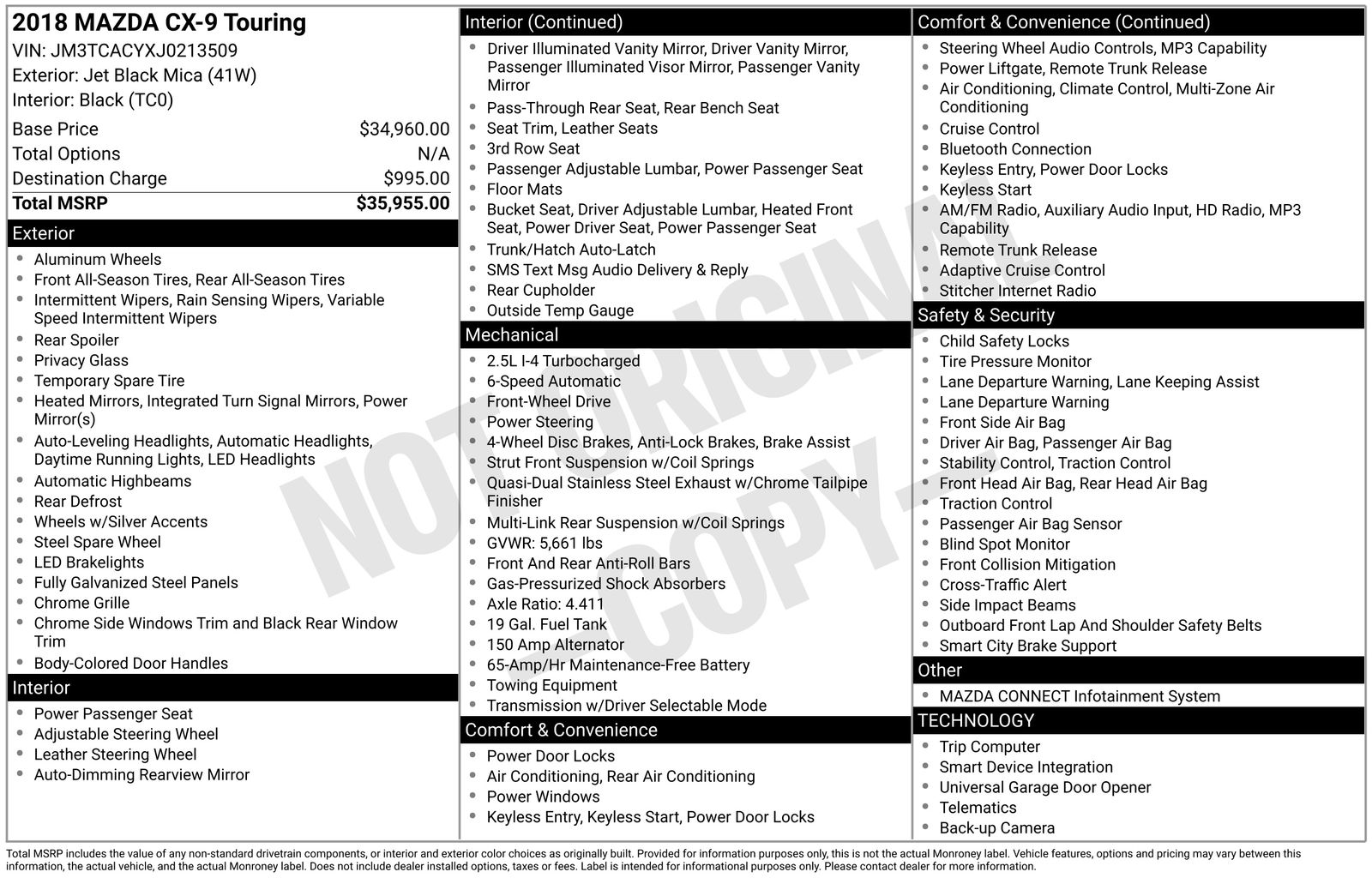 Used Car 2018 Mazda Cx-9  Touring For Sale Under $15,000 In Austin, Texas