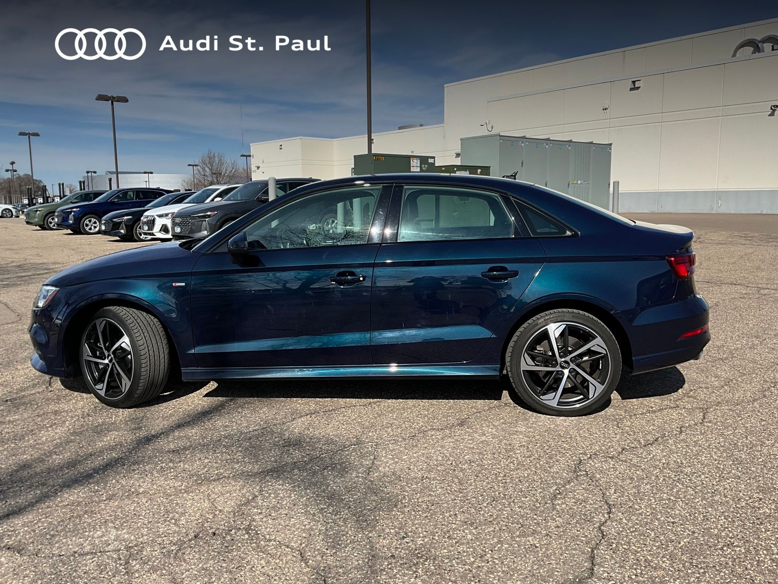 Cosmos Blue Metallic 2020 Audi A3 45 TFSI quattro S Line Premium Sedan AWD Sedan All-Wheel Drive 7-Speed Automatic