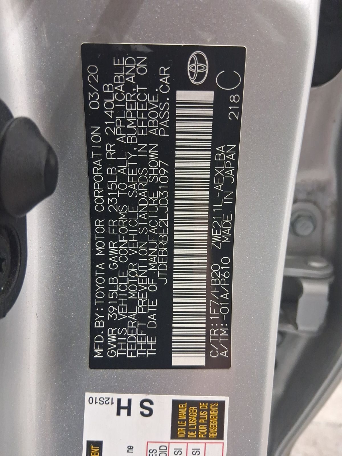 Used Car 2020 Toyota Corolla Hybrid  Le For Sale Under $20,000 In Austin, Texas