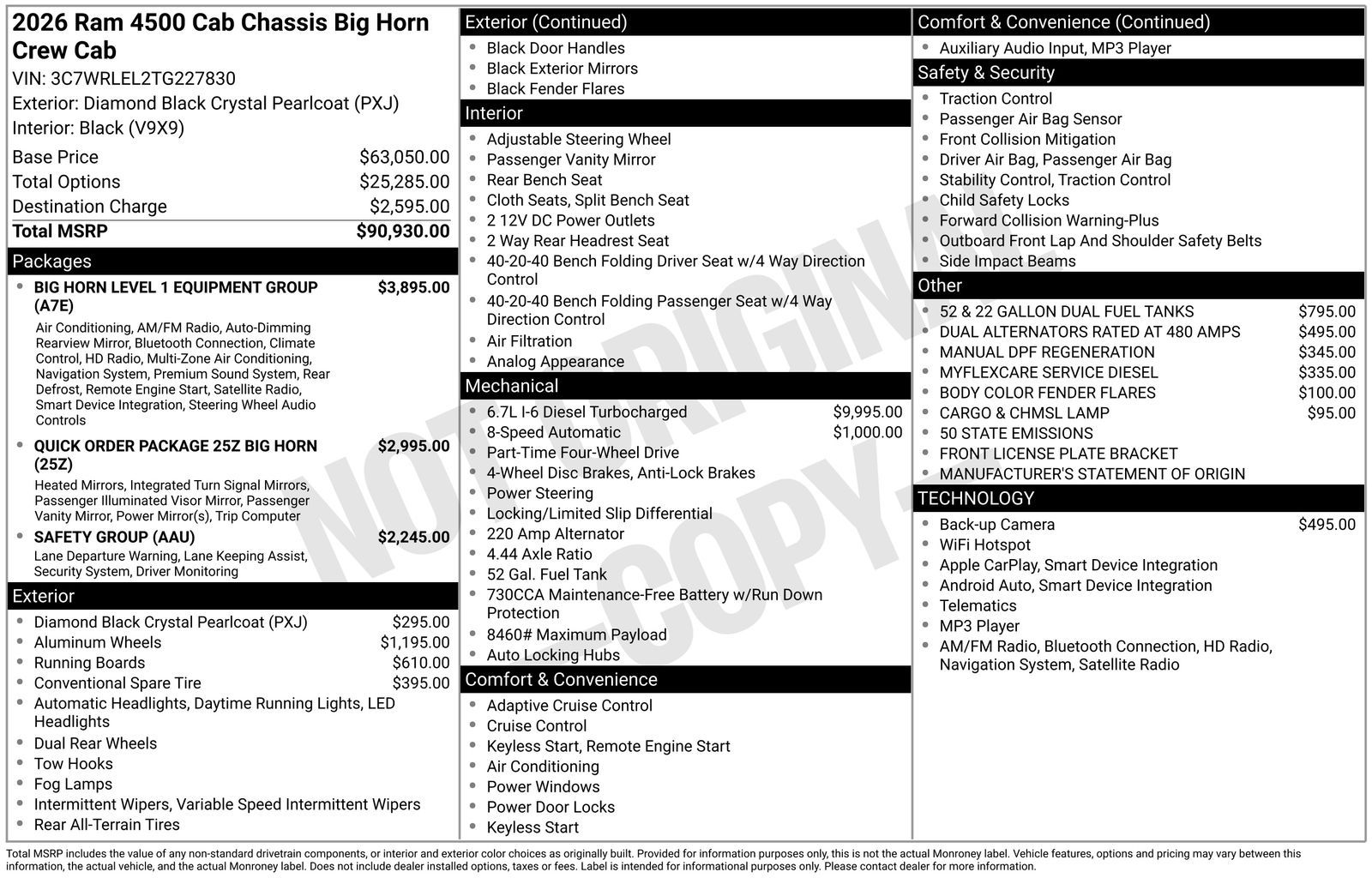 New 2026 Diamond Black Crystal Pearl-Coat Exterior Paint RAM Tradesman image 5