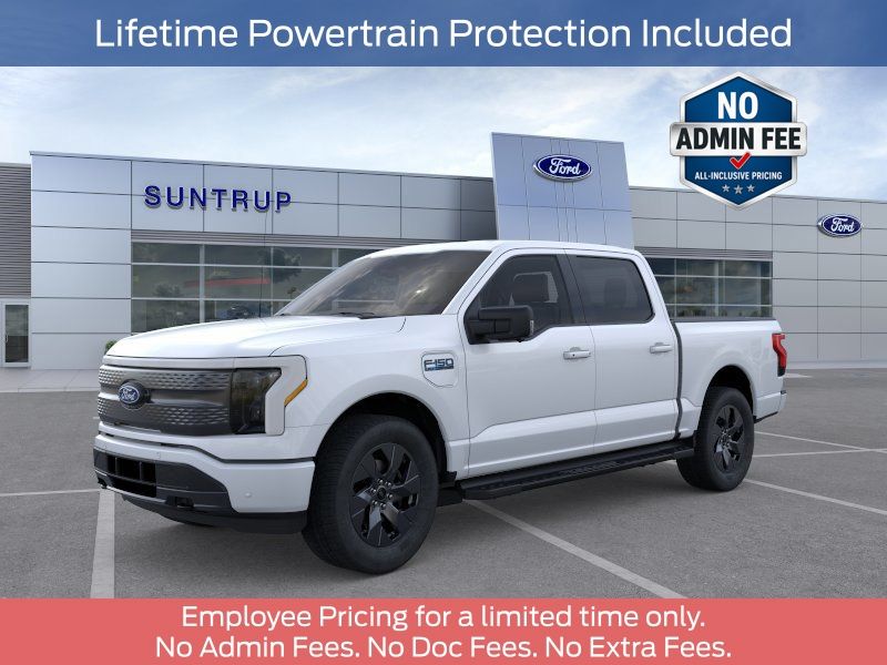White Metallic 2025 Ford F-150 Lightning Flash SuperCrew AWD Pickup Truck All-Wheel Drive Automatic