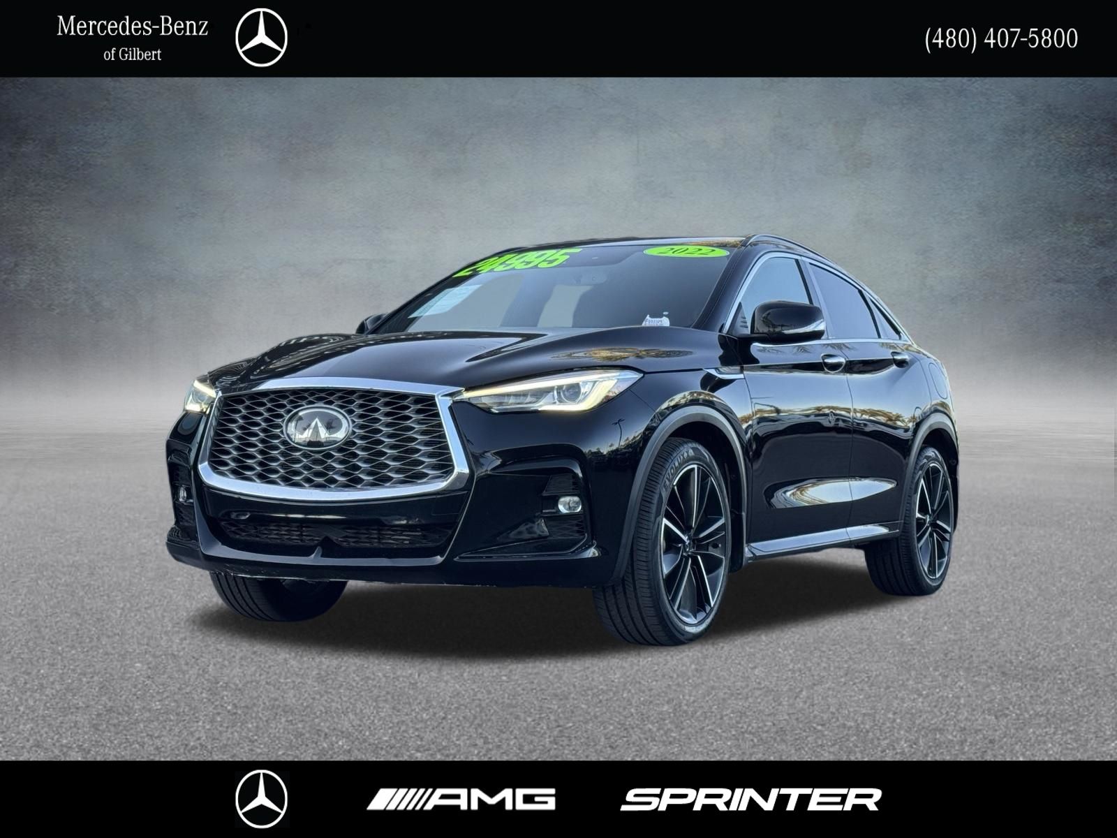 Black Obsidian 2022 INFINITI QX55 Luxe AWD SUV / Crossover All-Wheel Drive Continuously Variable Transmission