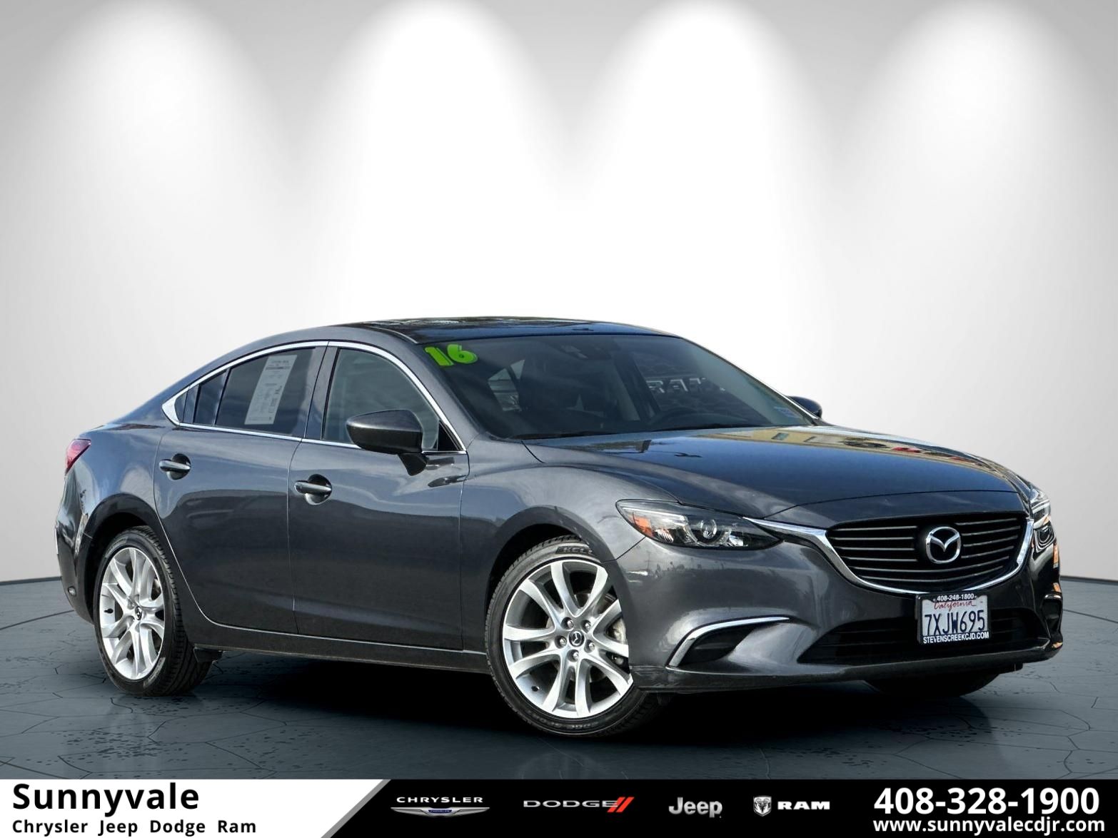 Meteor Gray Mica 2016 Mazda MAZDA6 i Touring Sedan Front-Wheel Drive 6-Speed Automatic