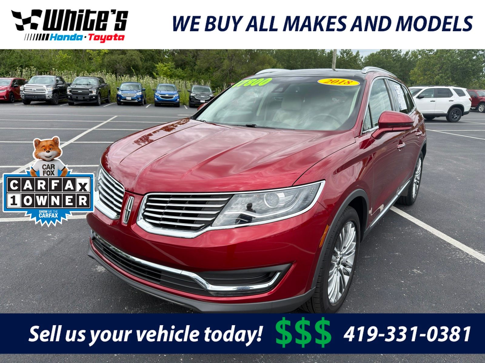 Ruby Red Metallic 2018 Lincoln MKX SUV / Crossover All-Wheel Drive 6-Speed Automatic