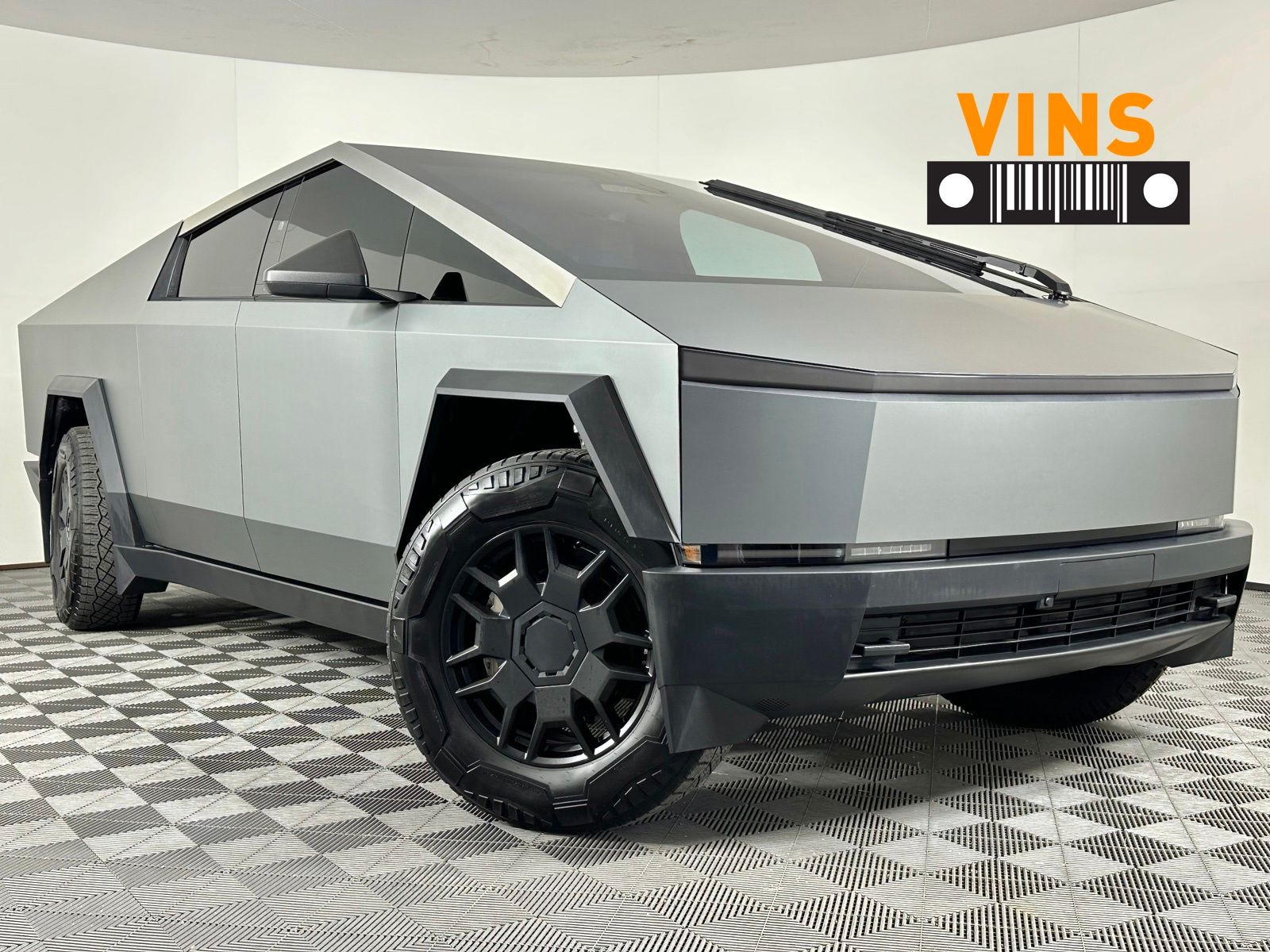 Gray (Ultra-Hard Stainless Steel) 2025 Tesla Cybertruck Pickup Truck All-Wheel Drive 1-Speed Automatic