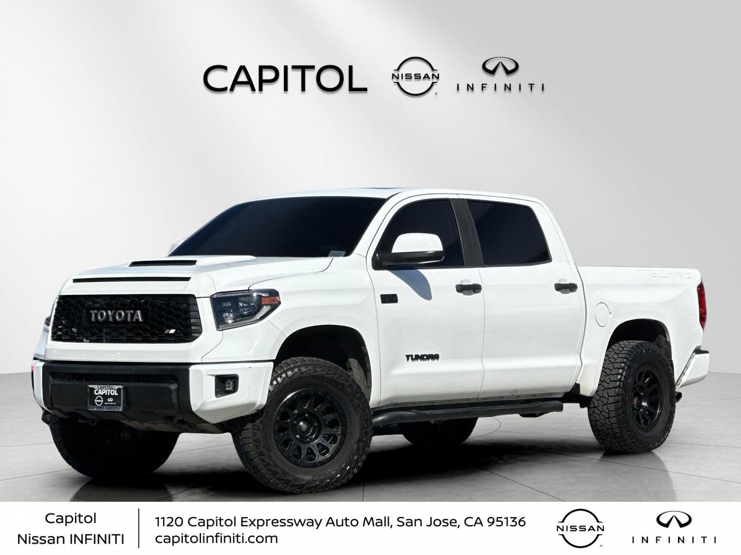 Super White 2021 Toyota Tundra TRD Pro CrewMax 4WD Pickup Truck Four-Wheel Drive 6-Speed Automatic