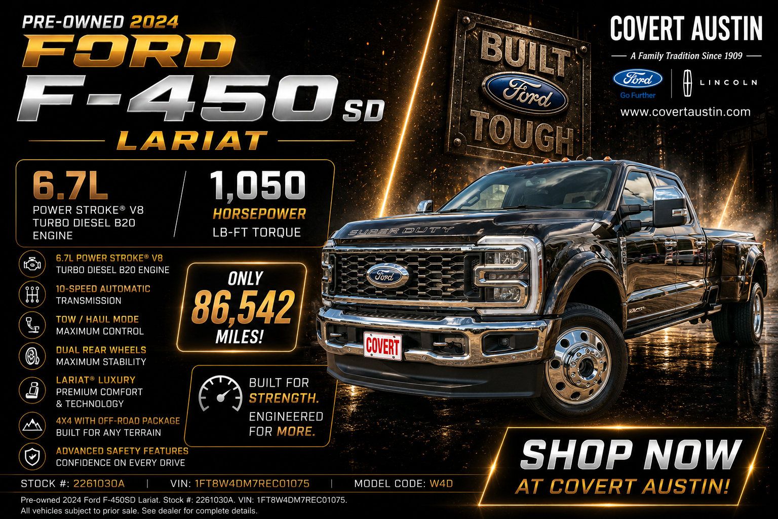 Used Car 2024 Ford F-450sd  Lariat For Sale Under $80,000 In Austin, Texas