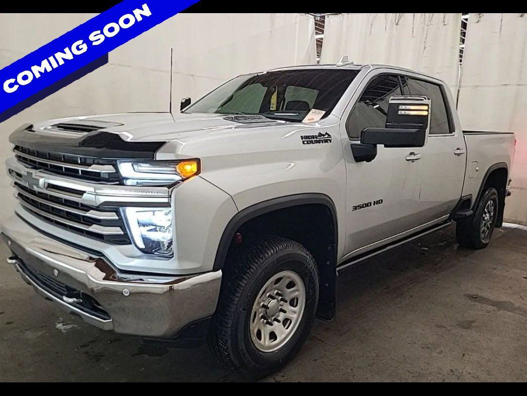 Silver 2023 Chevrolet Silverado 3500HD High Country Crew Cab 4WD Pickup Truck Four-Wheel Drive Automatic