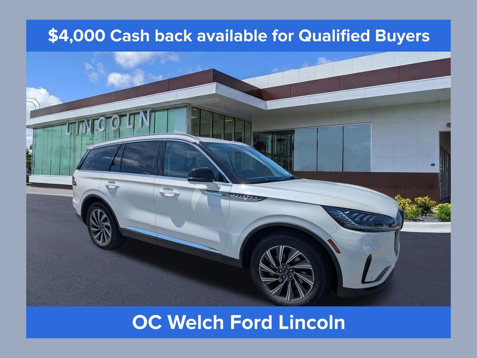 White Metallic 2026 Lincoln Aviator SUV / Crossover All-Wheel Drive Automatic