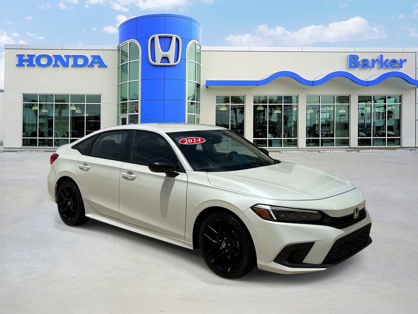 Platinum White Pearl 2024 Honda Civic Sedan Front-Wheel Drive Continuously Variable Transmission