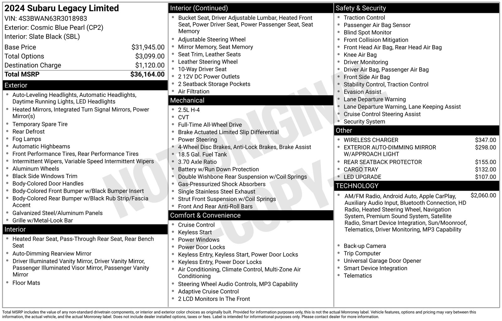 Used Car 2024 Subaru Legacy  Limited For Sale Under $25,000 In Austin, Texas