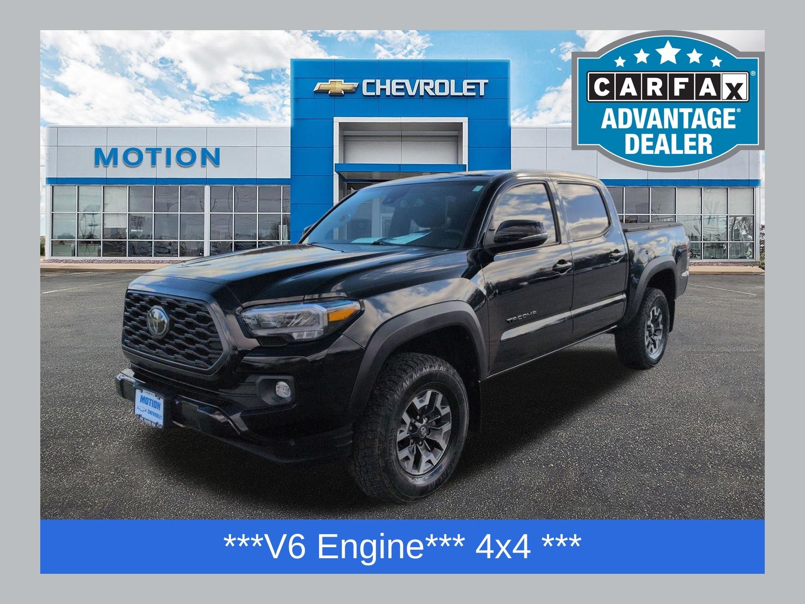 Black 2023 Toyota Tacoma TRD Off Road Double Cab 4WD Pickup Truck Four-Wheel Drive 6-Speed Automatic